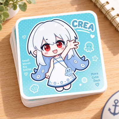 Custom Square Full-Cut Coated Paper Sticker