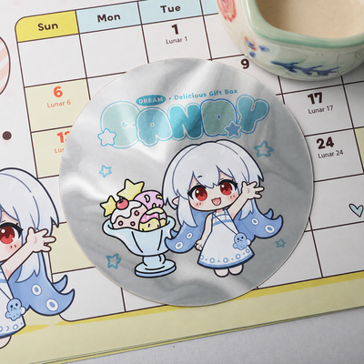 White Porcelain Double-Flash Die-Cut Sticker