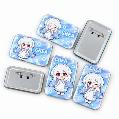 Custom Rectangle Cold Foil Button Pins