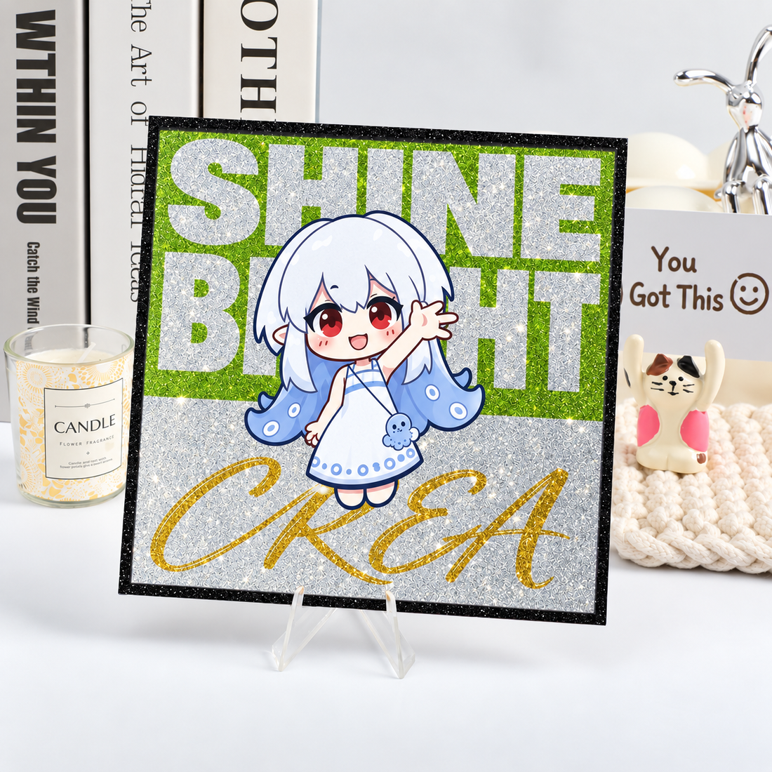 Custom Acrylic Double-Sided Glitter Border Card