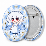 Custom Oval Cold Foil Glitter Holographic Button Pins