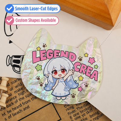 Laser Cloud Pattern Double-Flash Die-Cut Sticker