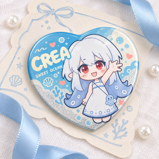 Double Flash Heart Badge