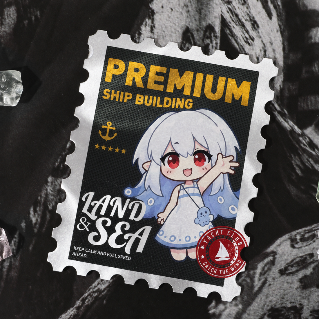 White Ceramic Stamp Card