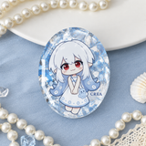 Custom White Porcelain Gem Acrylic