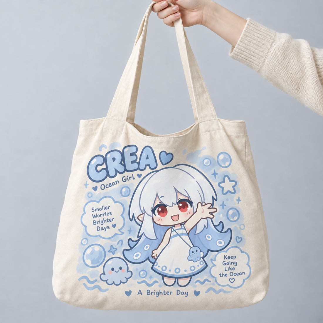 Custom Partial Print Open-Top Canvas Vest Bag