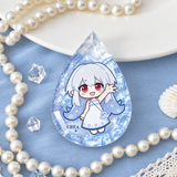 Custom White Porcelain Gem Acrylic
