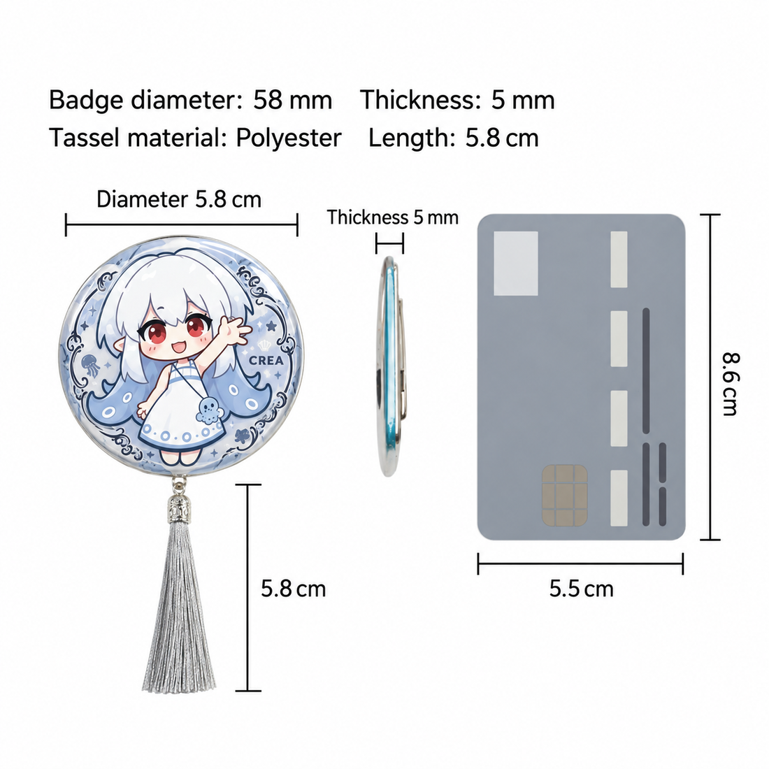 Double Flash Tassel Badge