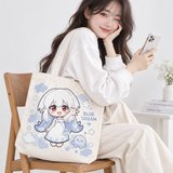 Custom Partial Print Canvas Tote Bag (Landscape)