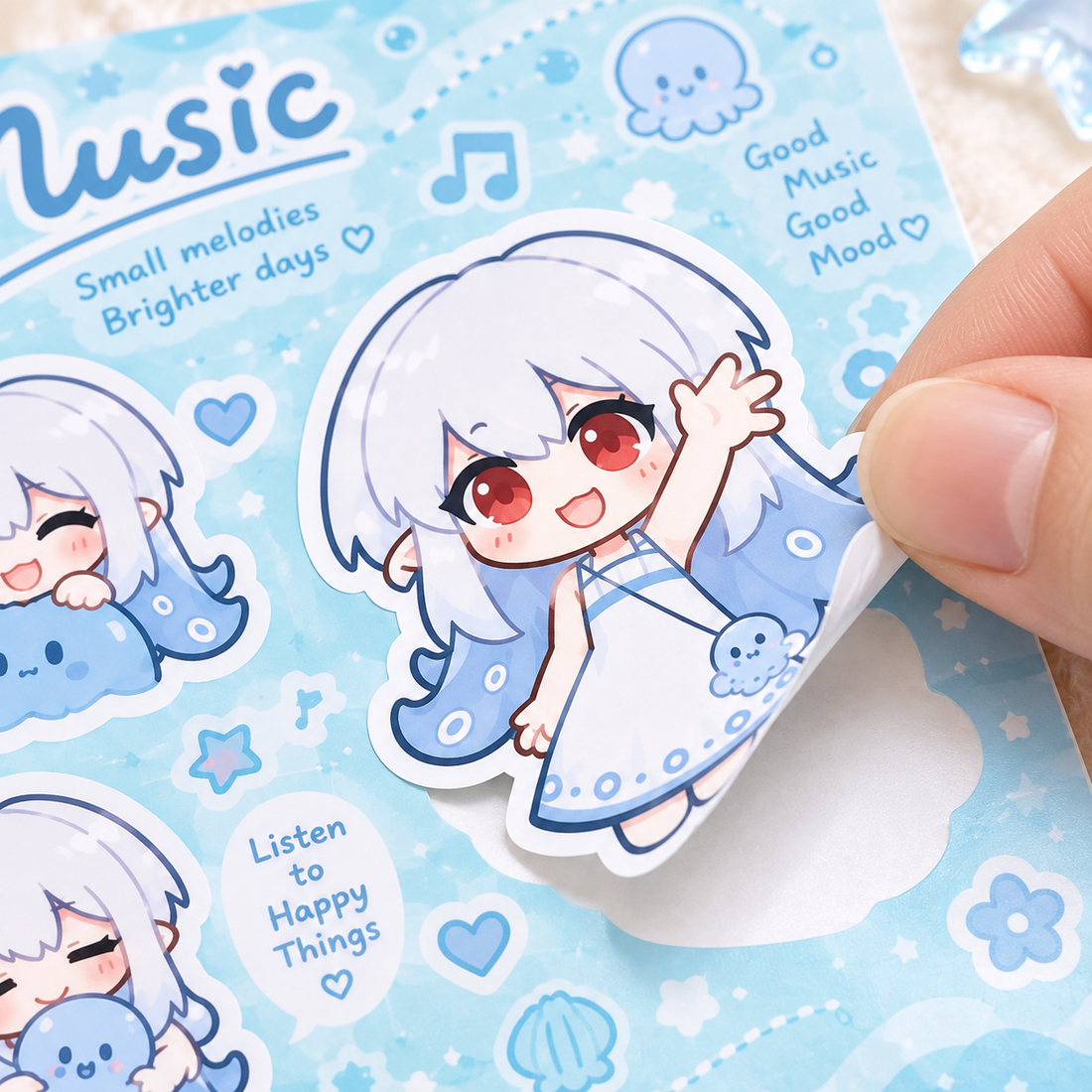 Custom Kiss-Cut Half-Cut Coated Paper Sticker