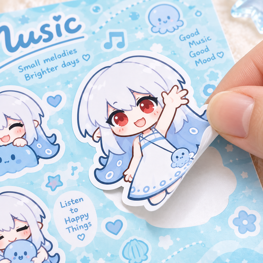 Custom Kiss-Cut Half-Cut Coated Paper Sticker