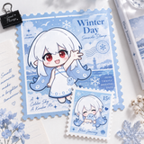Postcard with Embedded Square Stamp