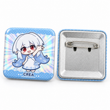 Custom Raised Foil Square Glitter Button Pins