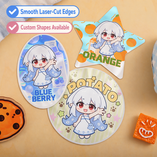White Porcelain Double-Flash Die-Cut Sticker