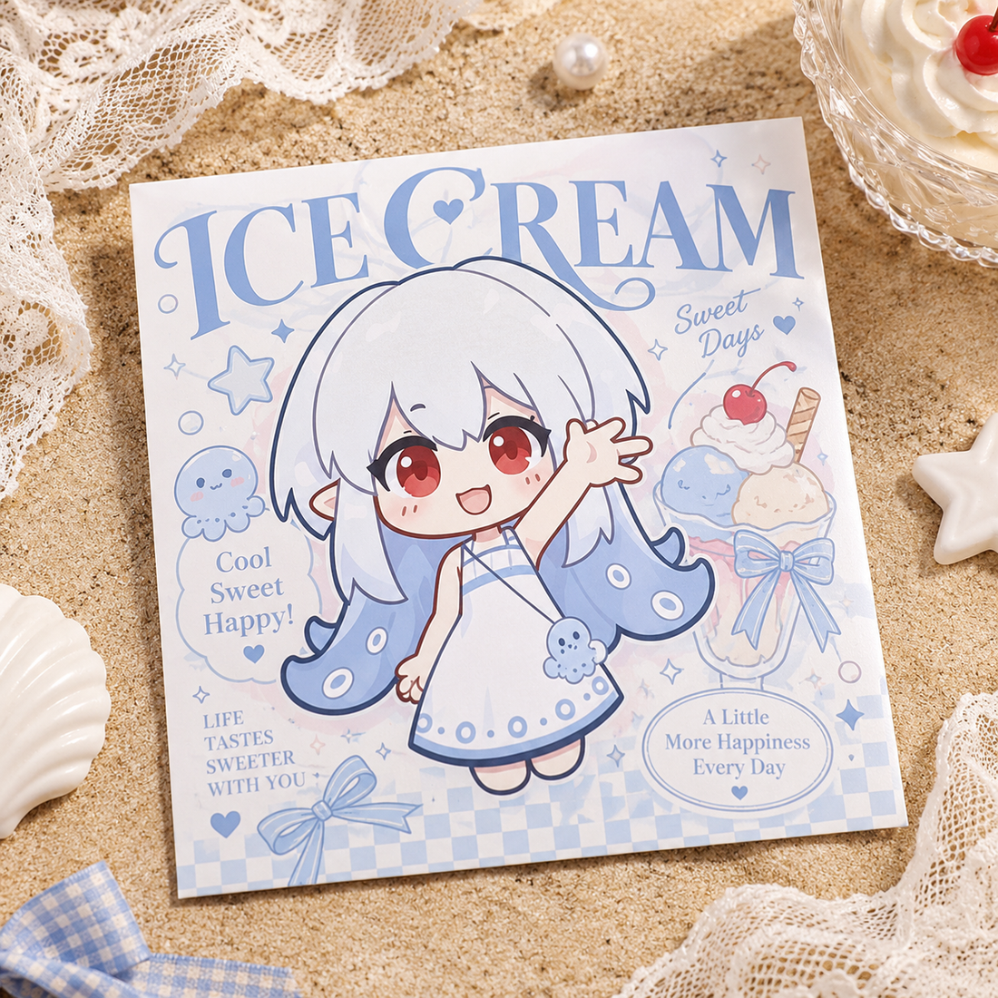 White Ceramic Square Card