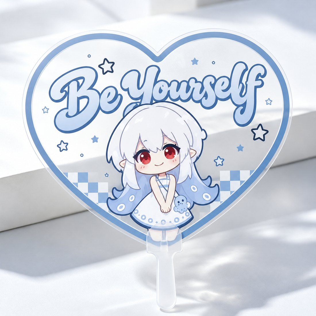 Custom Heart-Shaped PVC Fan