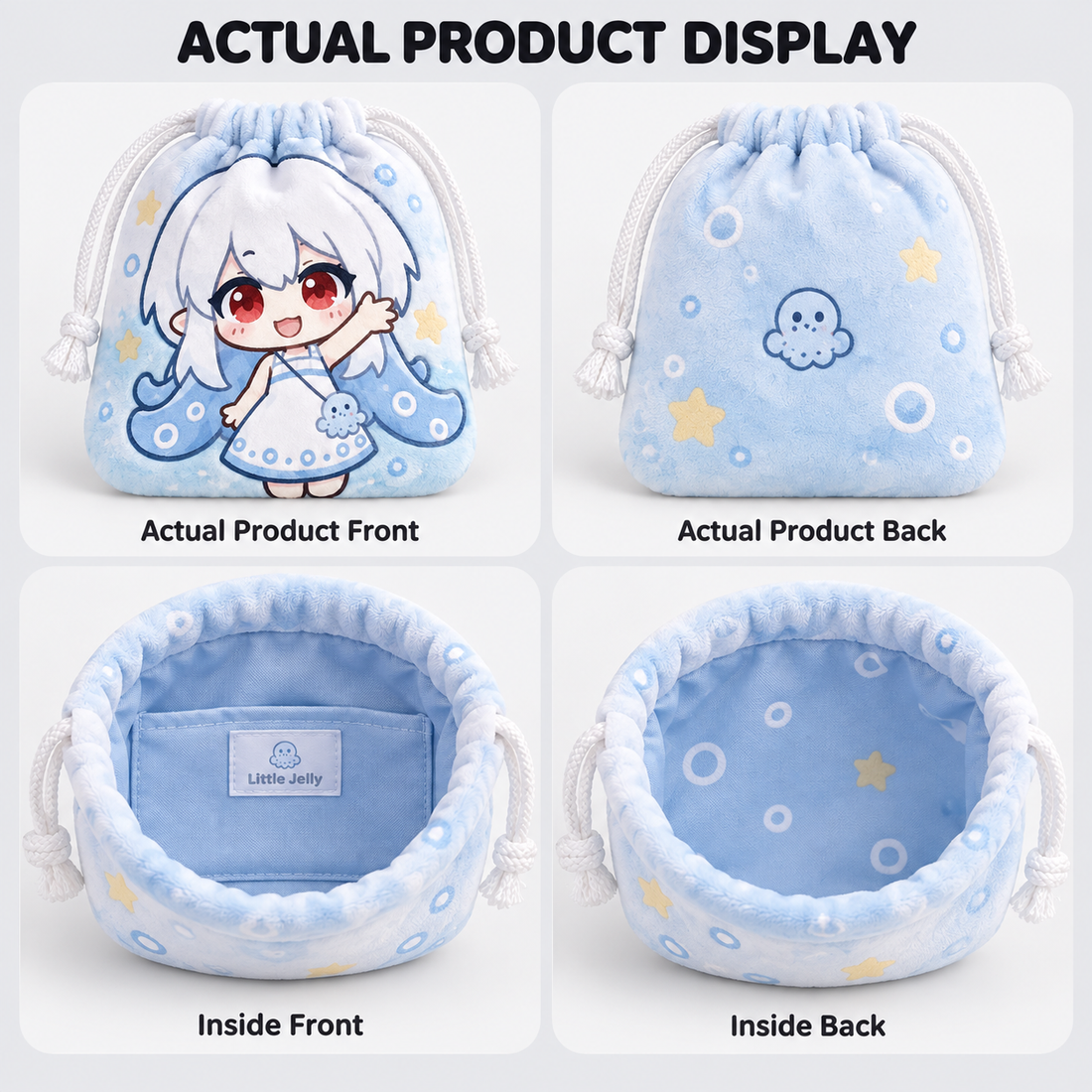 Custom Plush Drawstring Bag