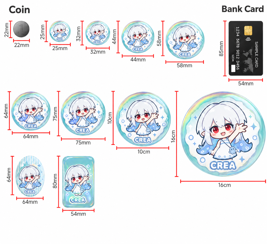 オリジナル印刷丸型ブリキ缶バッジピン（各種サイズ対応）