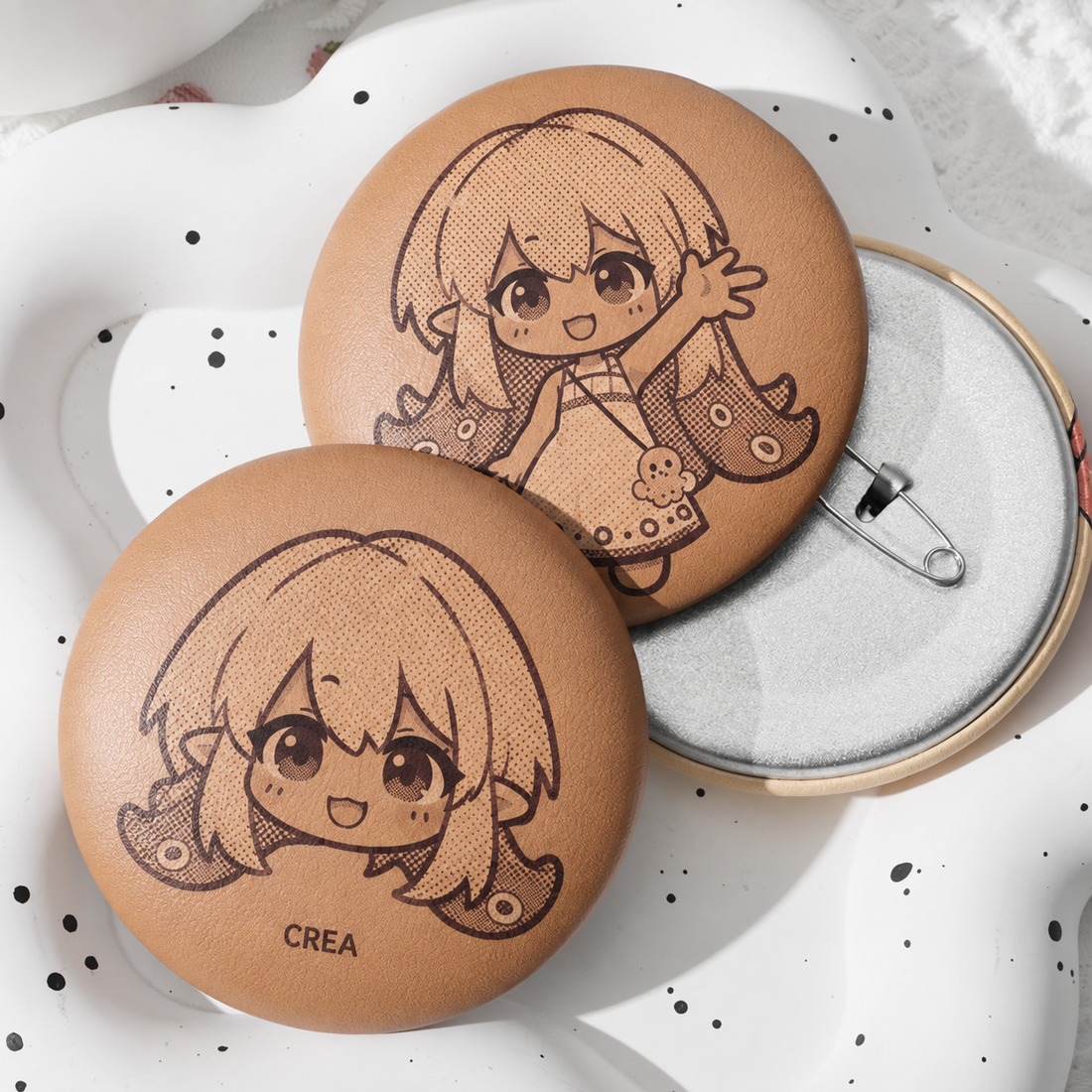 PU Round Badge
