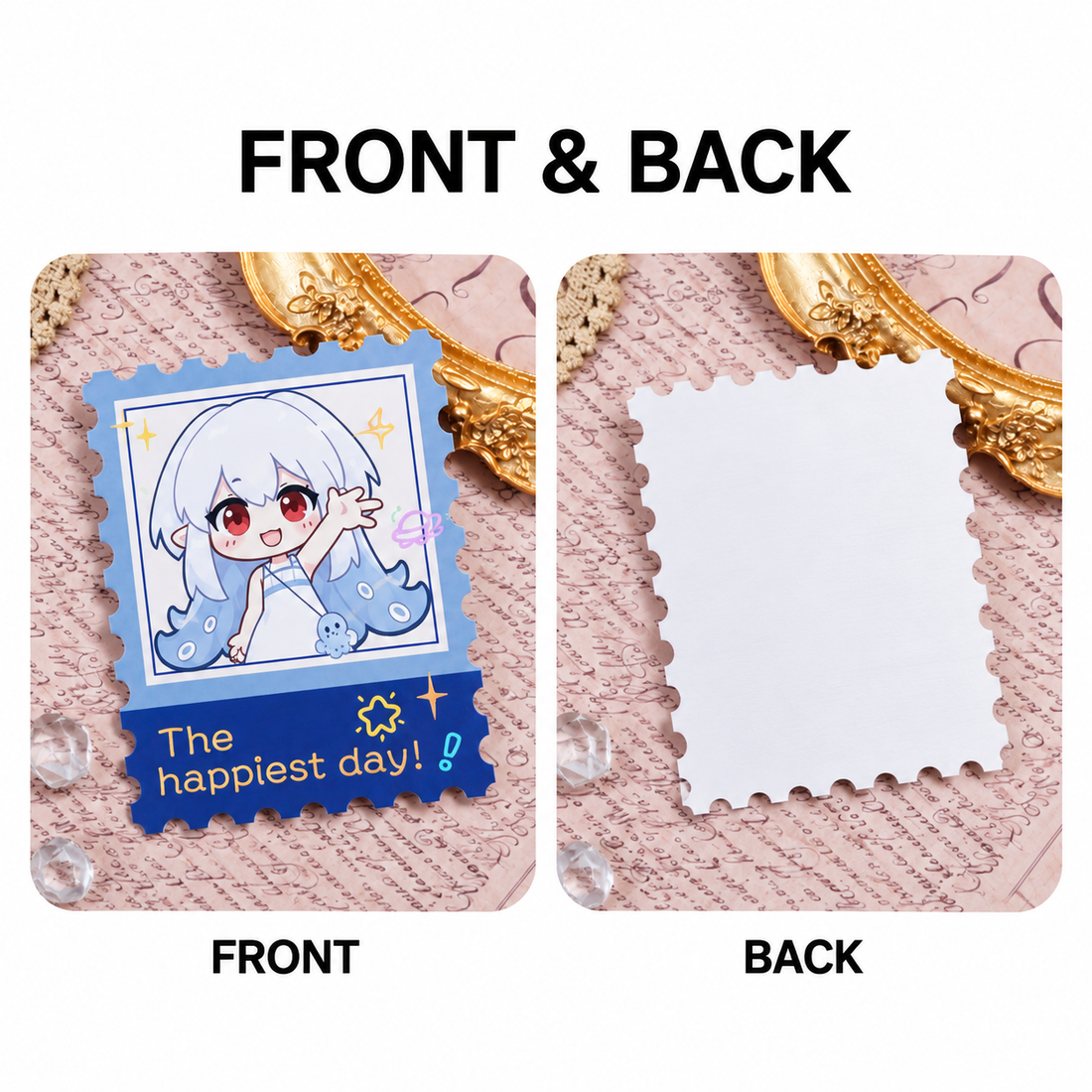 Embossed Foil Coated Paper Stamp Card