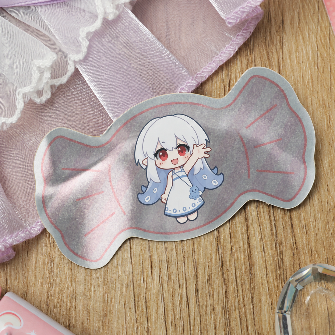 White Porcelain Double-Flash Die-Cut Sticker