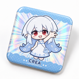 Custom Raised Foil Square Glitter Button Pins