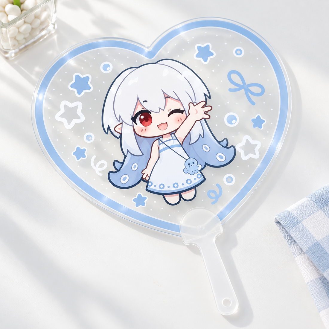 Custom Heart-Shaped PVC Fan
