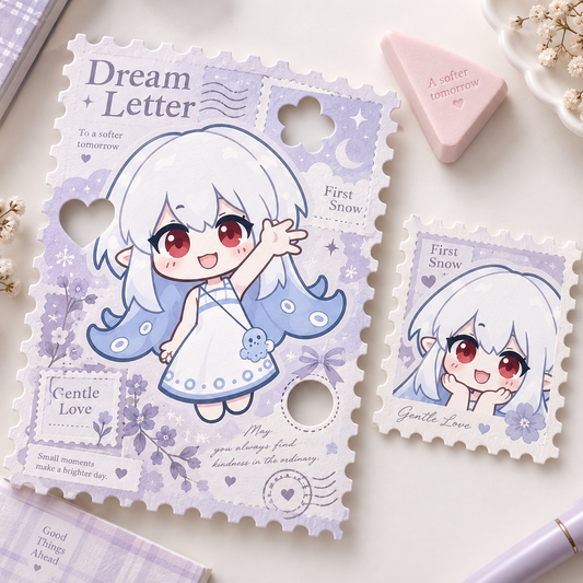 Postcard with Embedded Square Stamp