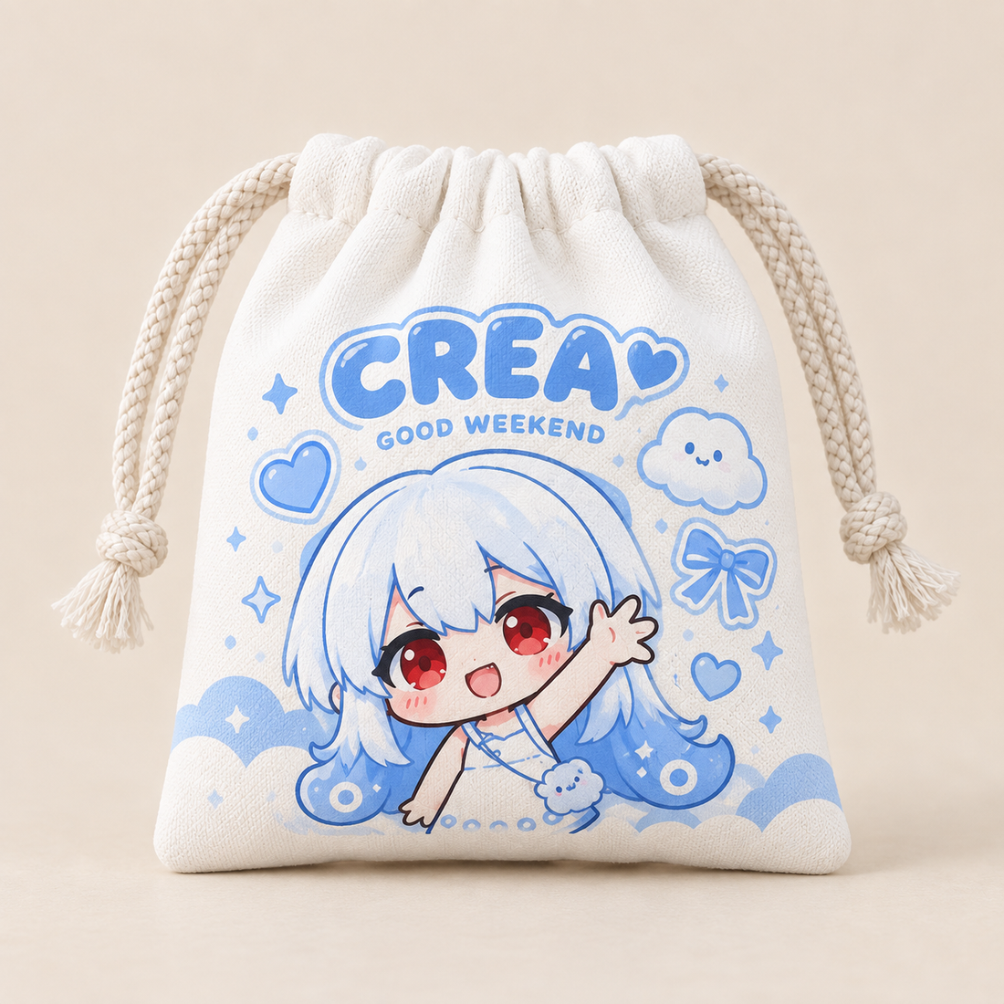 Custom Print Canvas Drawstring Bag