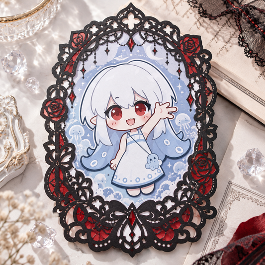 White Porcelain Lace Border Postcard