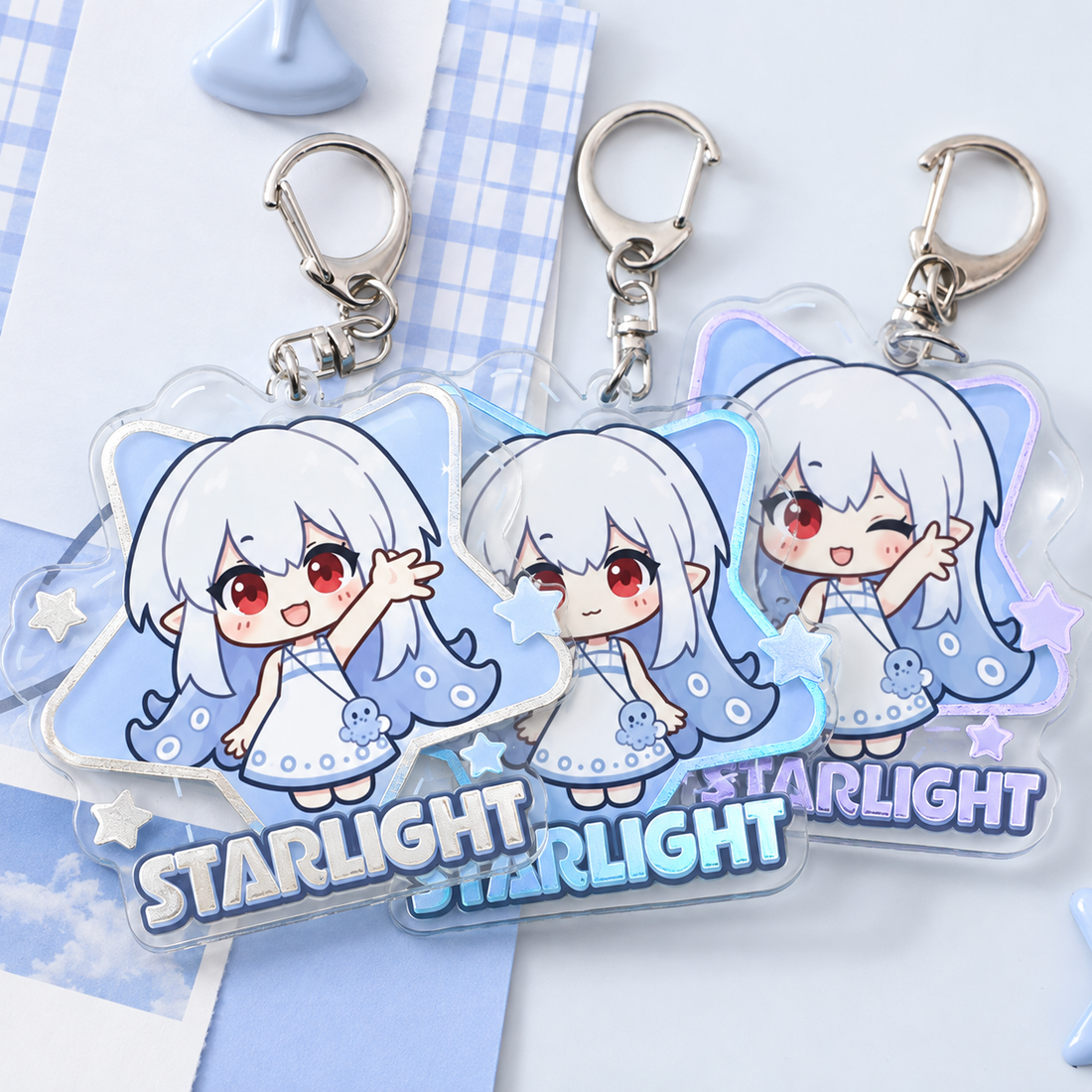 Foil Emboss Acrylic Keychain