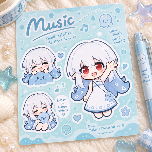 Custom Kiss-Cut Half-Cut Coated Paper Sticker