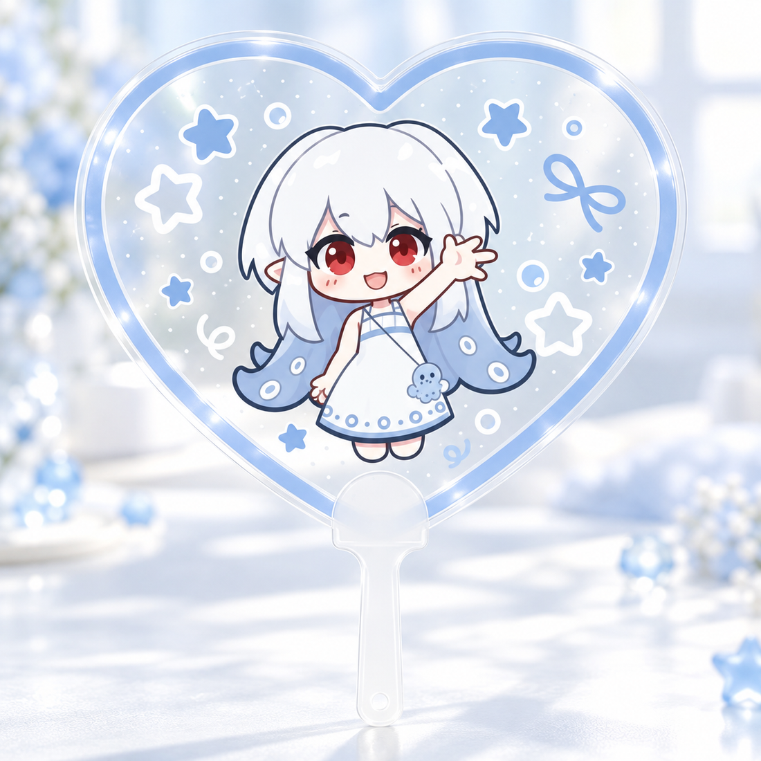 Custom Heart-Shaped PVC Fan