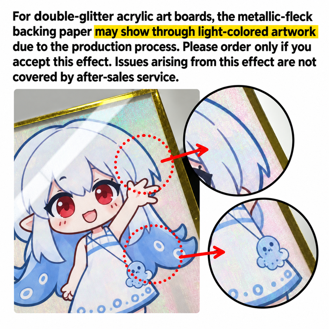 Custom Acrylic Double-Sided Glitter Border Card