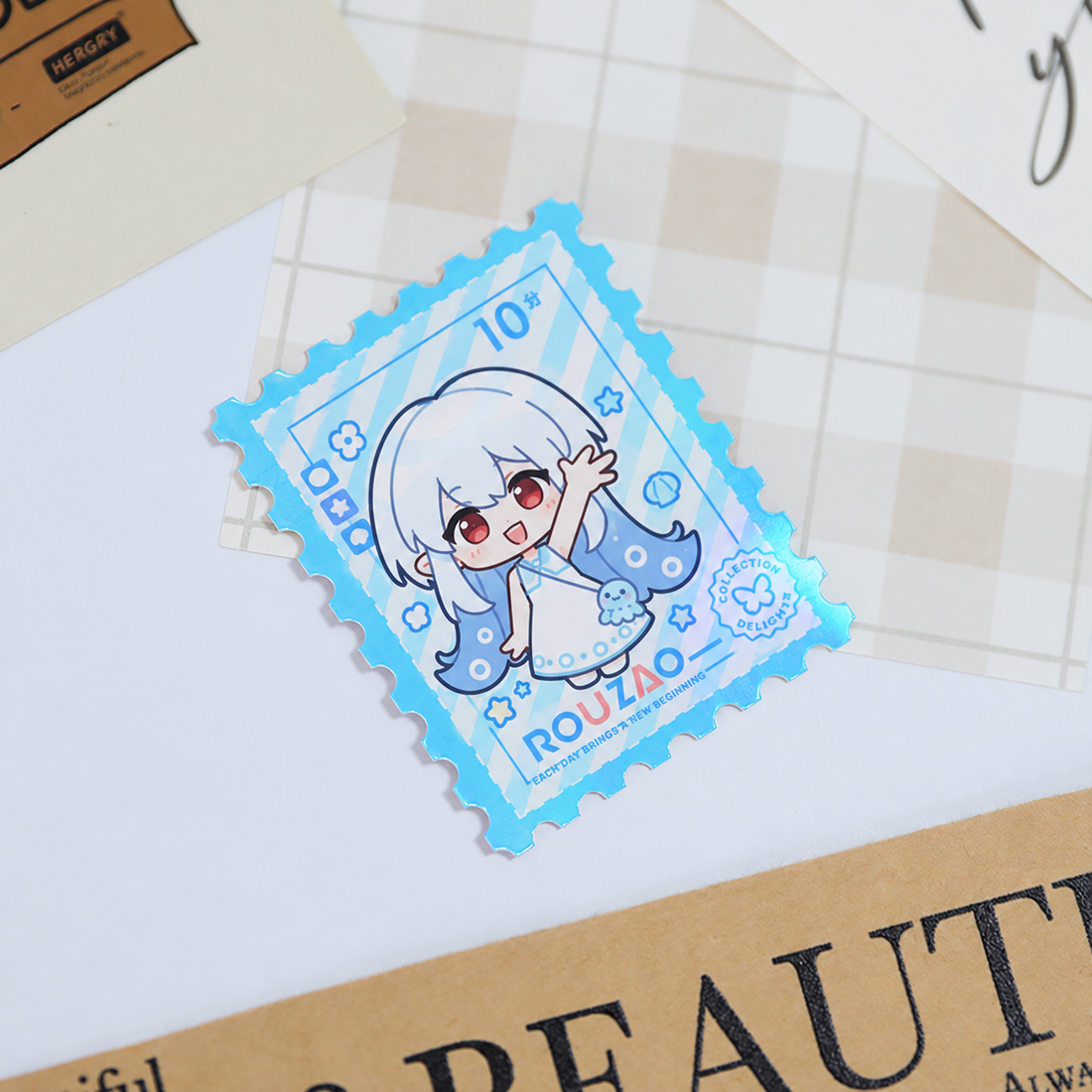 Custom Full-Print Stamp Die-Cut Sticker