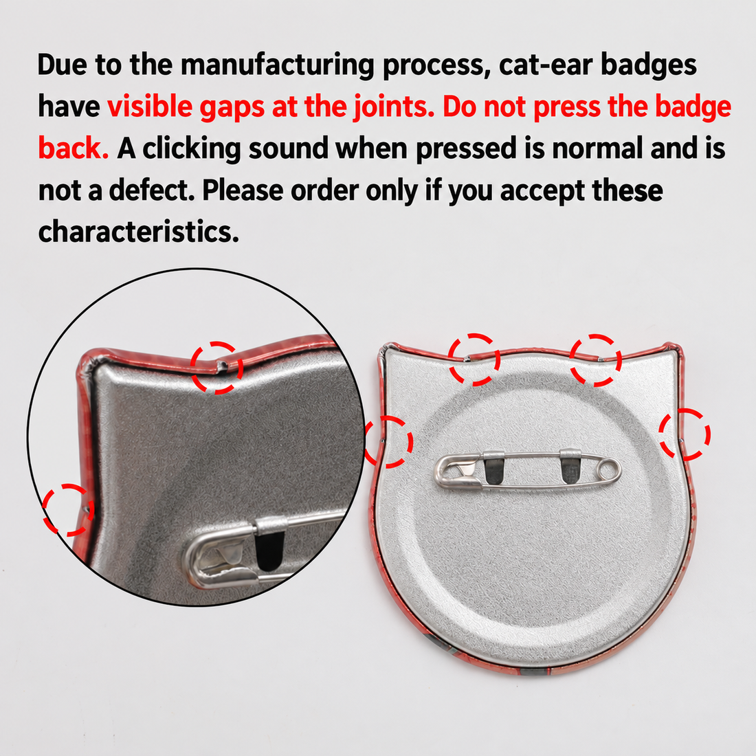 Double Flash Cat Ear Badge