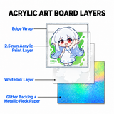 Custom Acrylic Double-Sided Glitter Border Card