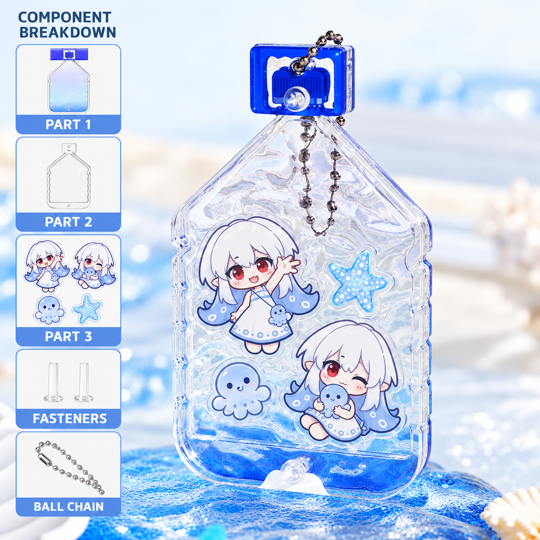 Custom Water Bottle Shaker Acrylic Charm