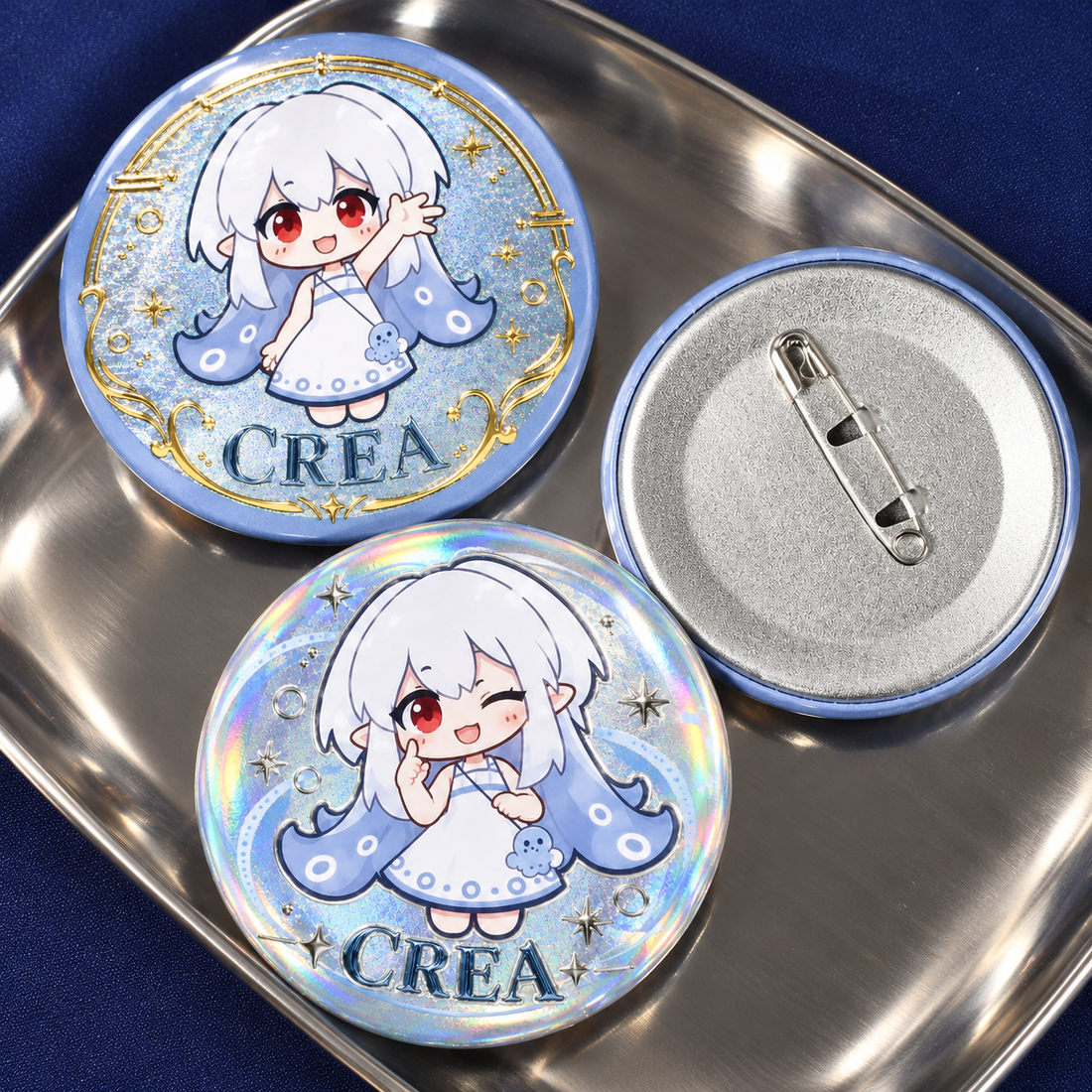 Custom Round Raised Foil & Cold Foil Button Pins