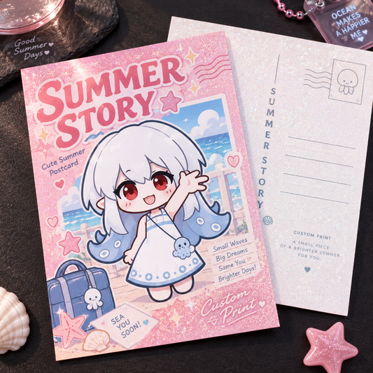 Silver Glitter Postcard