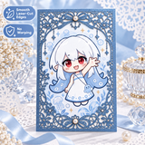 Laser Marble Lace Border Postcard