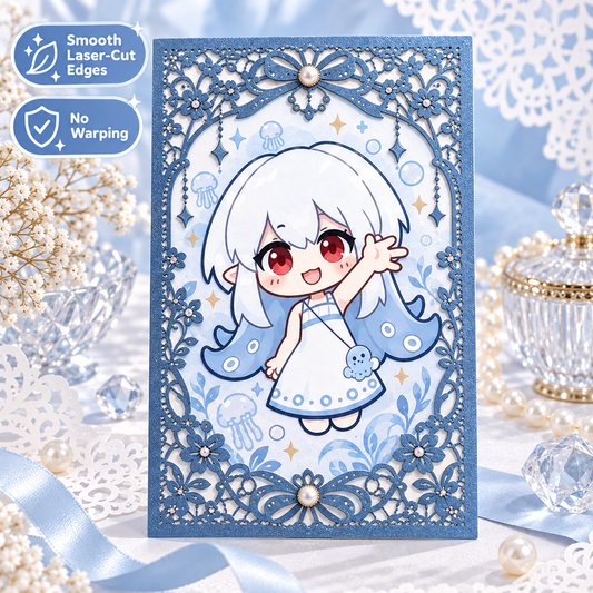 Laser Marble Lace Border Postcard