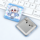 Custom Raised Foil Square Glitter Button Pins
